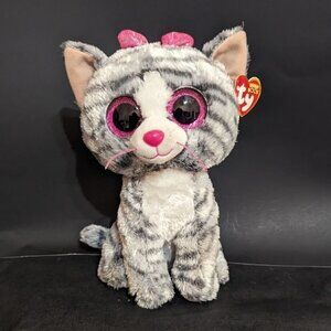 Ty Beanie Boo KiKi the Cat 9” Plush Bean Bag Stuffed Animal Tabby Cat